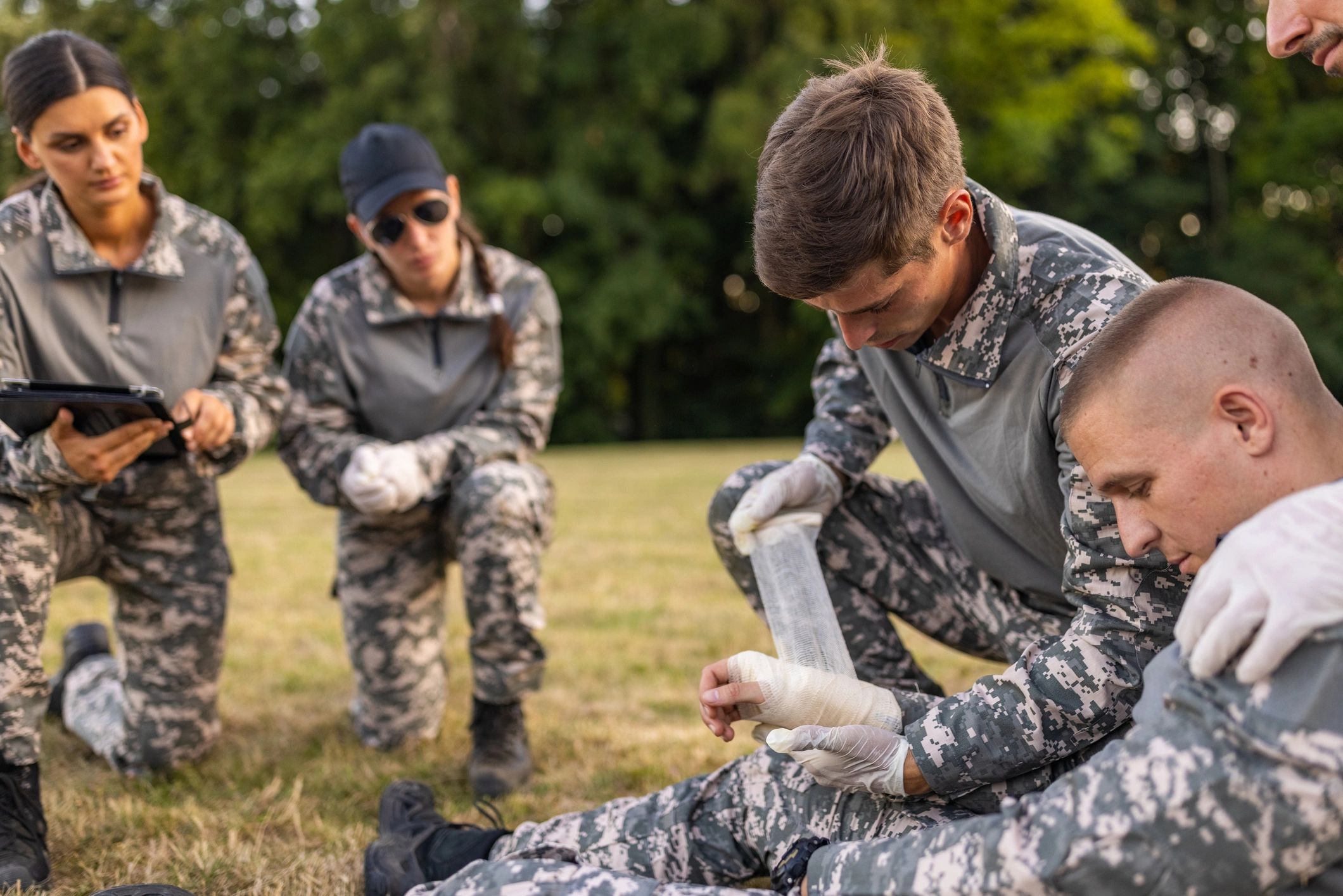 Group in a first aid training course