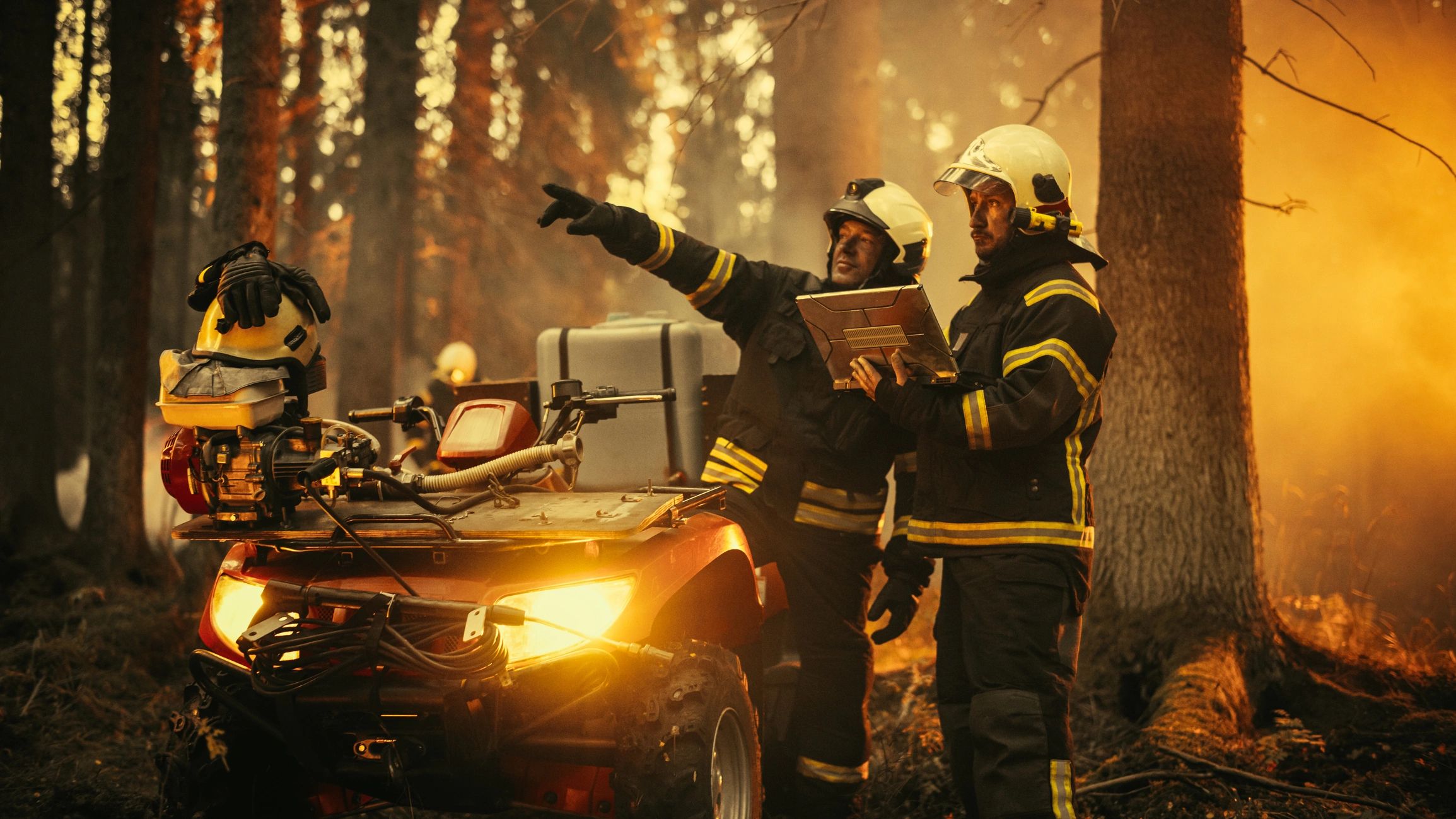 Fire safety professionals planning training and response strategy