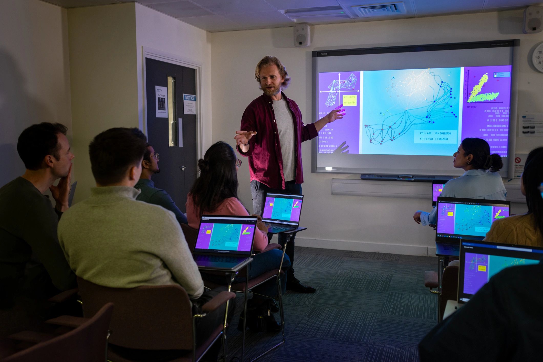 Instructor leading a training session in a classroom setting